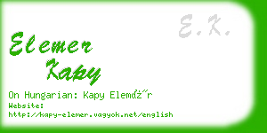 elemer kapy business card